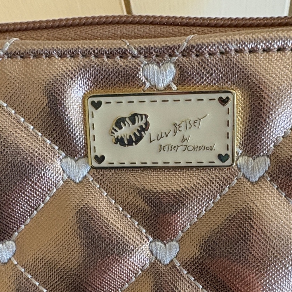 Luv Betsey by Betsey Johnson Rose Gold Quilted Heart Crossbody Bag - Picture 4 of 10